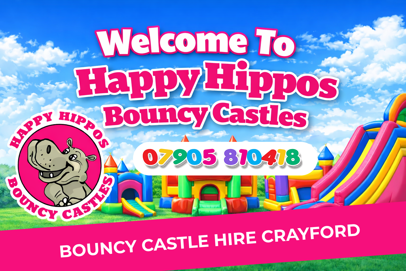Bouncy Castle Hire Crayford DA1 Happy Hippos
