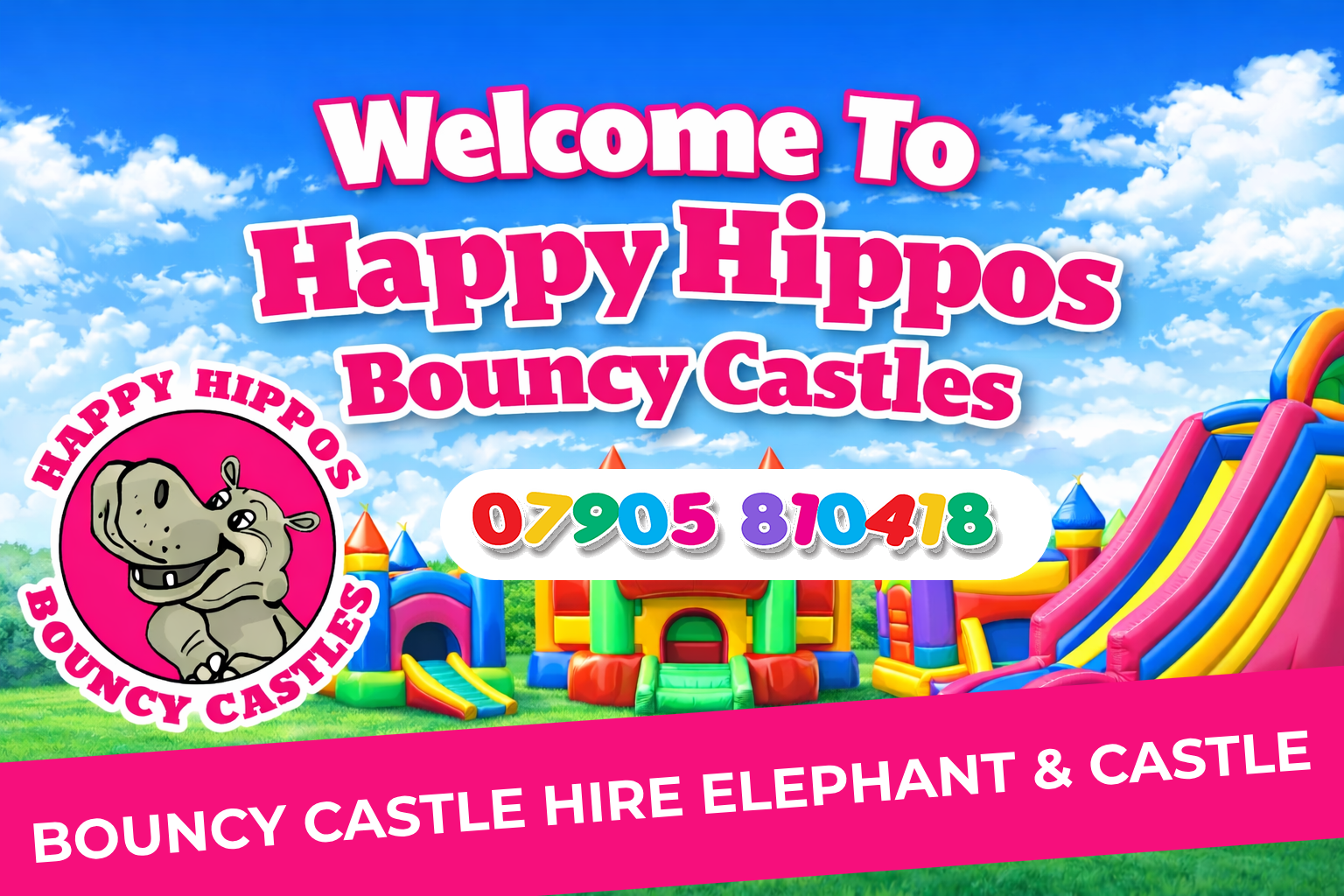 Bouncy Castle Hire Elephant and Castle SE1 Happy Hippos