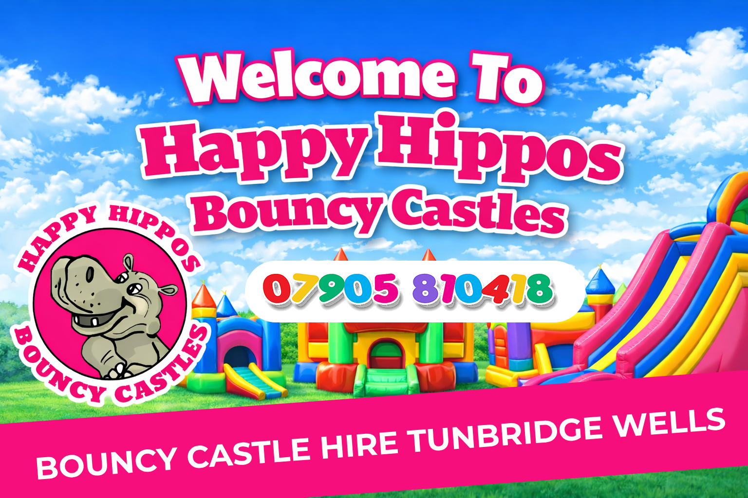 Bouncy Castle Hire Tunbridge Wells TN1 / TN2 / TN3 / TN4 Happy Hippos